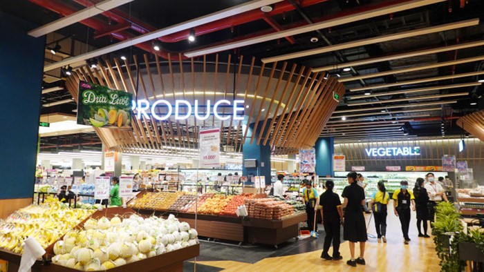 Khu vực trưng bày các loại trái cây