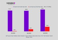 Tập đoàn Yeah1(Hose: YEG): Lợi nhuận sau thuế tăng gần gấp 3 lần so với 6 tháng đầu năm 2022