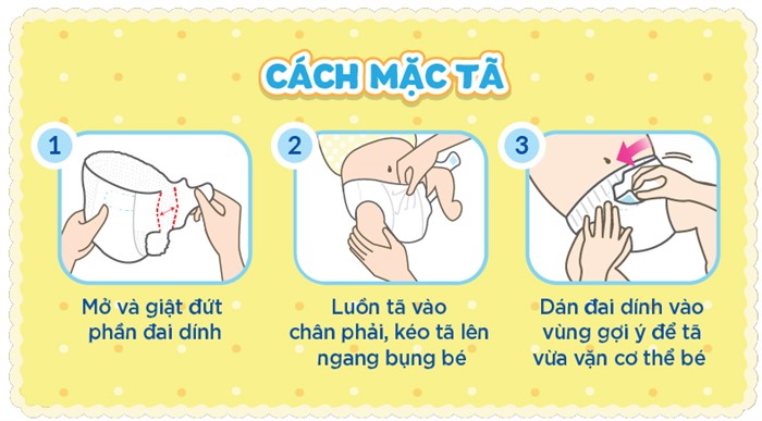 Cách mặc Tã Quần Mở Một Bên Bobby cho bé sơ sinh