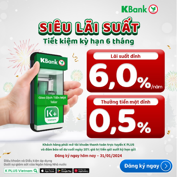 Chương trình ưu đãi dành riêng cho khách hàng Việt Nam dịp cuối năm từ KBank (Ảnh: KBank Việt Nam)