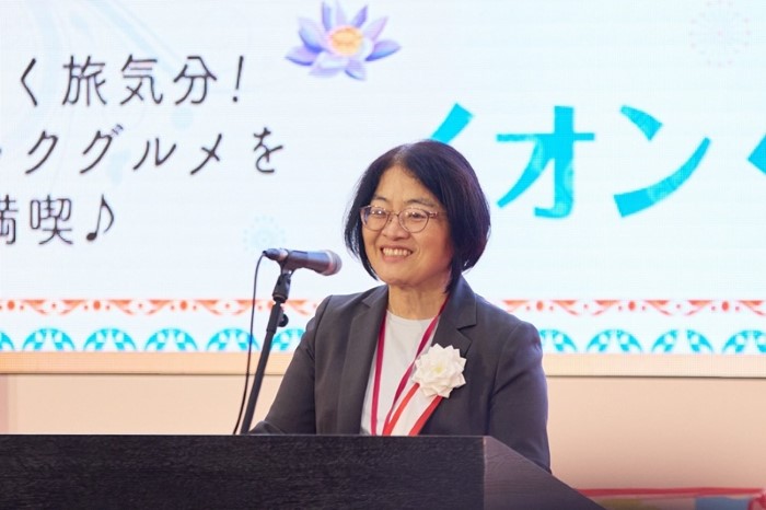 Bà Mitsuko Tsuchiya – Đại diện Tập đoàn AEON phát biểu tại Lễ Khai mạc Tuần hàng Việt Nam tại AEON Nhật Bản 2026