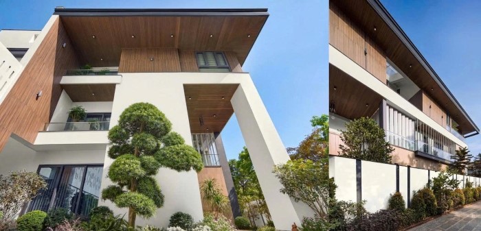Sơn ngoại thất Jotun Jotashield Bền Màu Toàn Diện không chỉ góp phần bảo vệ bề mặt công trình bền đẹp theo thời gian mà còn giúp làm nổi bật đường nét và hình khối kiến trúc. (Mã màu tường: Jotun 1622 Edelweiss, mã màu viền: Jotun 0964 Charcoal Grey) 